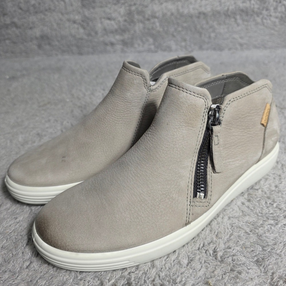 ECCO Soft 7 Low Cut Women's Leather Zip‎ Ankle Booties Grey 36 EU 5-5.5 NEW